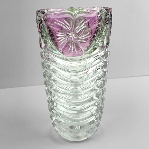 Crystal Clear 24% Lead Crystal Etched Vases (2) - Picture 3 of 12